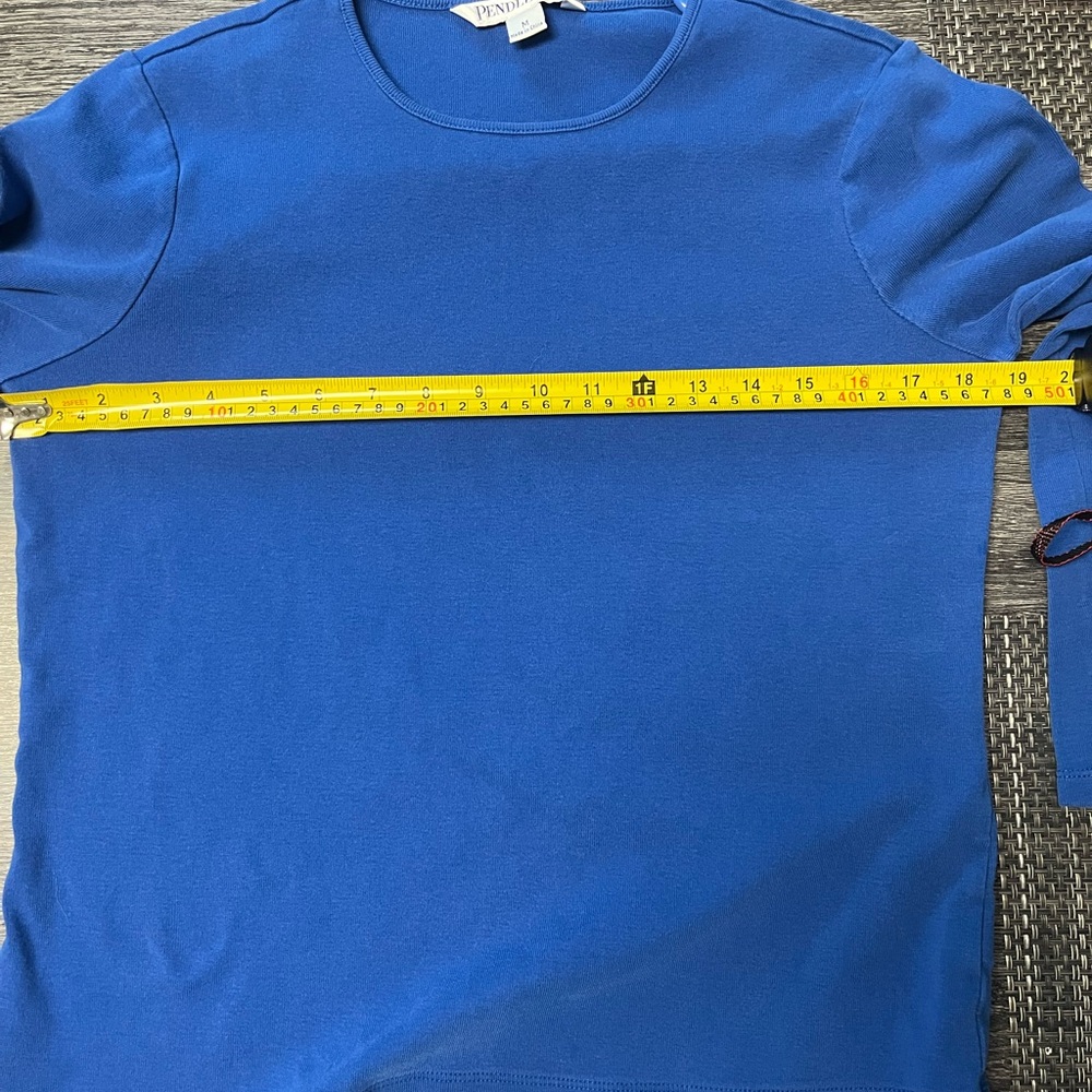 Pendleton Royal Solid Blue Long Sleeved Shirt Top… - image 6